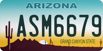 AZ license plate ASM6679
