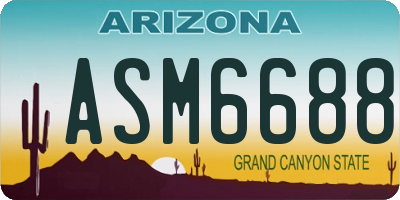 AZ license plate ASM6688