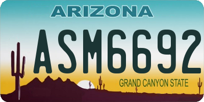 AZ license plate ASM6692