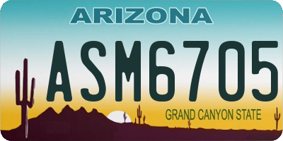 AZ license plate ASM6705