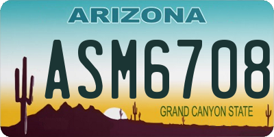 AZ license plate ASM6708