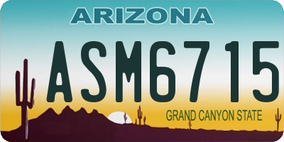 AZ license plate ASM6715
