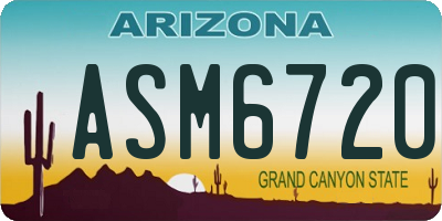 AZ license plate ASM6720