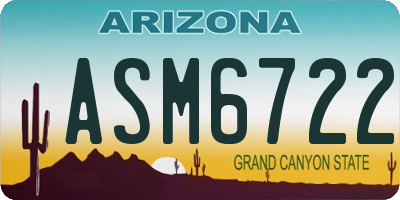 AZ license plate ASM6722