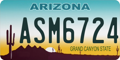 AZ license plate ASM6724