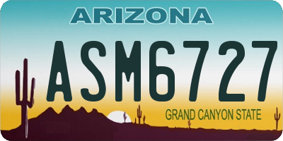 AZ license plate ASM6727