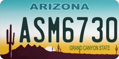 AZ license plate ASM6730