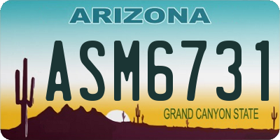 AZ license plate ASM6731