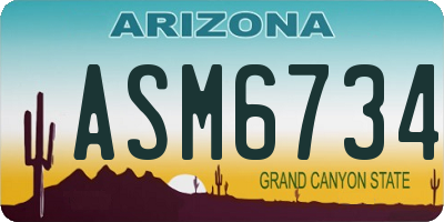 AZ license plate ASM6734