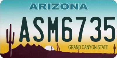 AZ license plate ASM6735