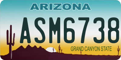 AZ license plate ASM6738