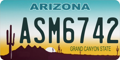 AZ license plate ASM6742