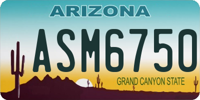 AZ license plate ASM6750