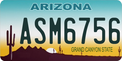 AZ license plate ASM6756