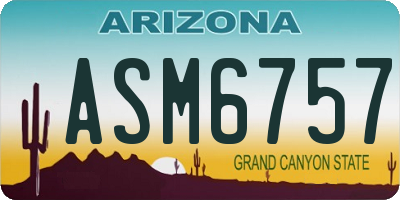 AZ license plate ASM6757