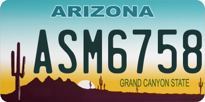 AZ license plate ASM6758