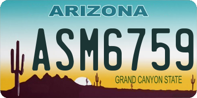 AZ license plate ASM6759