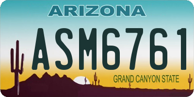 AZ license plate ASM6761