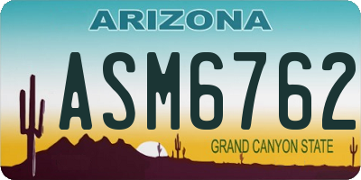 AZ license plate ASM6762