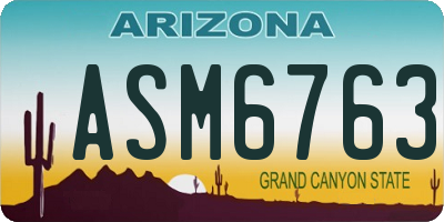 AZ license plate ASM6763