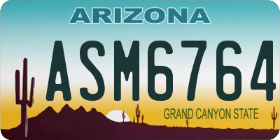 AZ license plate ASM6764