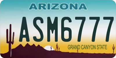 AZ license plate ASM6777