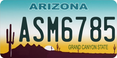 AZ license plate ASM6785