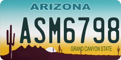 AZ license plate ASM6798