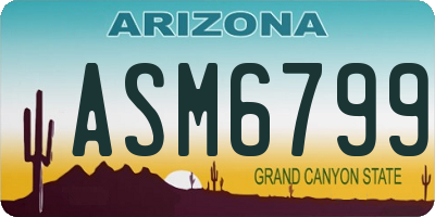 AZ license plate ASM6799