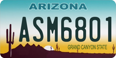 AZ license plate ASM6801