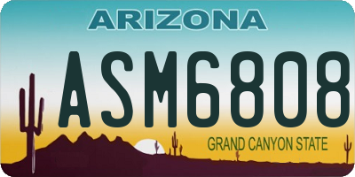 AZ license plate ASM6808