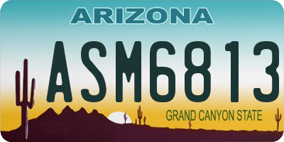 AZ license plate ASM6813