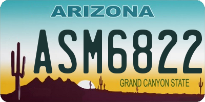 AZ license plate ASM6822