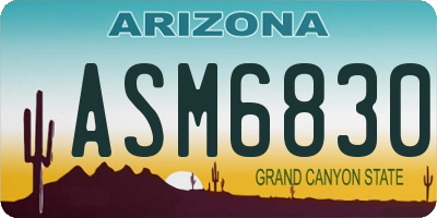 AZ license plate ASM6830