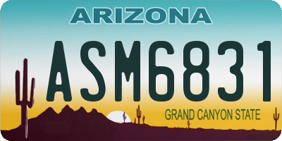 AZ license plate ASM6831