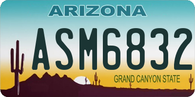 AZ license plate ASM6832