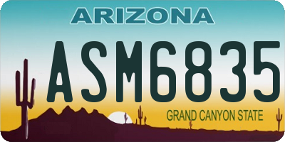 AZ license plate ASM6835