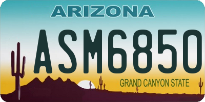 AZ license plate ASM6850