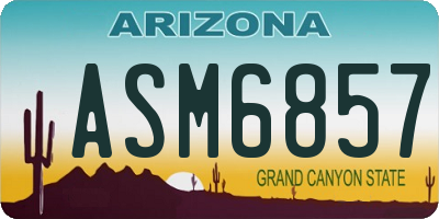 AZ license plate ASM6857