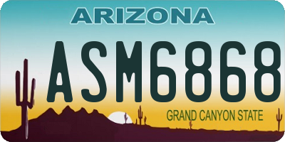 AZ license plate ASM6868