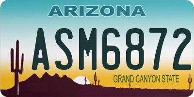 AZ license plate ASM6872
