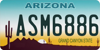 AZ license plate ASM6886
