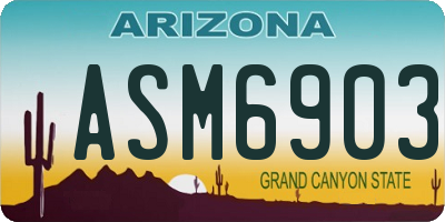 AZ license plate ASM6903