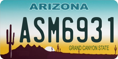 AZ license plate ASM6931