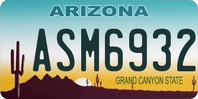 AZ license plate ASM6932