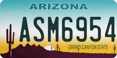 AZ license plate ASM6954