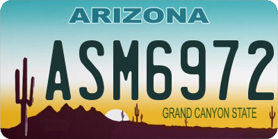 AZ license plate ASM6972
