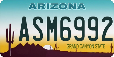 AZ license plate ASM6992