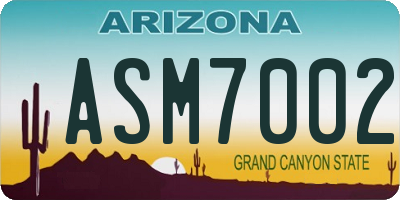 AZ license plate ASM7002