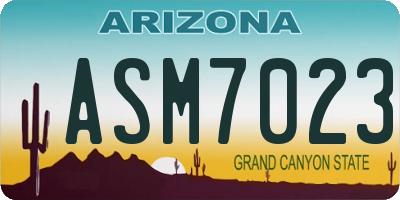 AZ license plate ASM7023